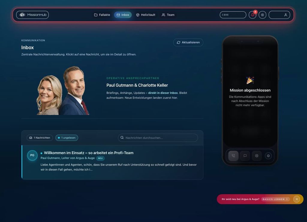 MissionHub im Browser als digitale Ermittlungszentrale